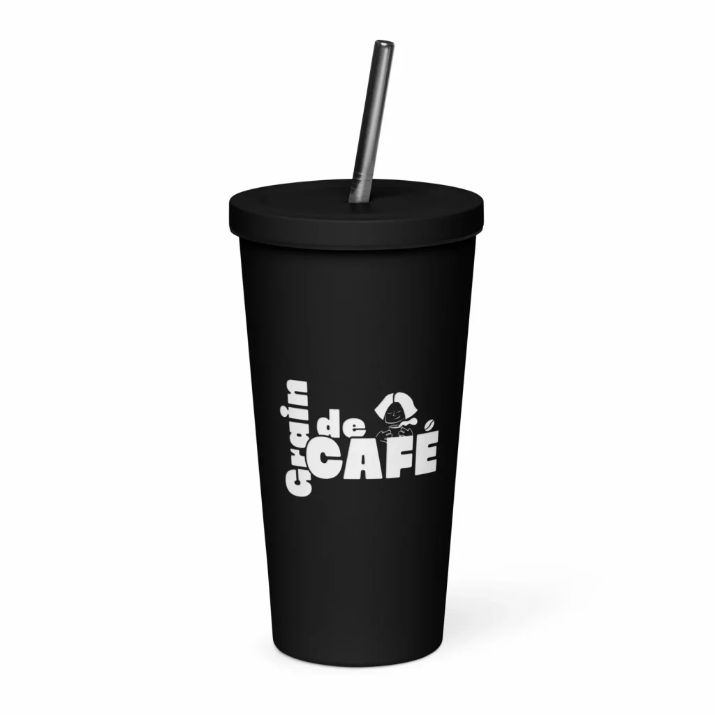 Gobelet isotherme avec paille